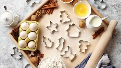 delicious fresh and healthy ingredients for christmas gingerbread