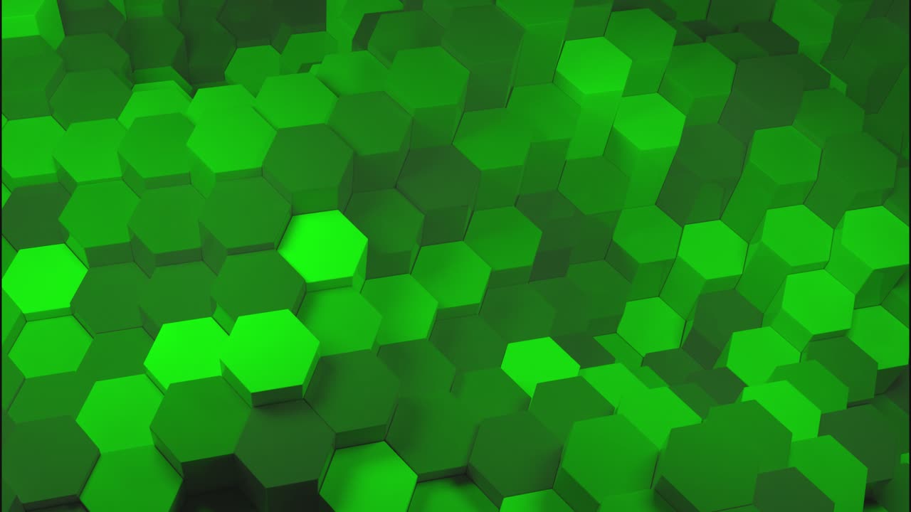 Abstract Green Hexagon Pattern