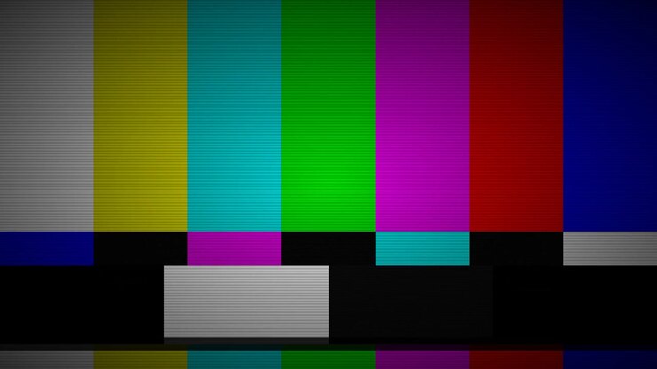 Television Test Pattern with Glitch and Signal Interference