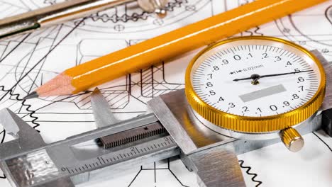 technical drawing and tools