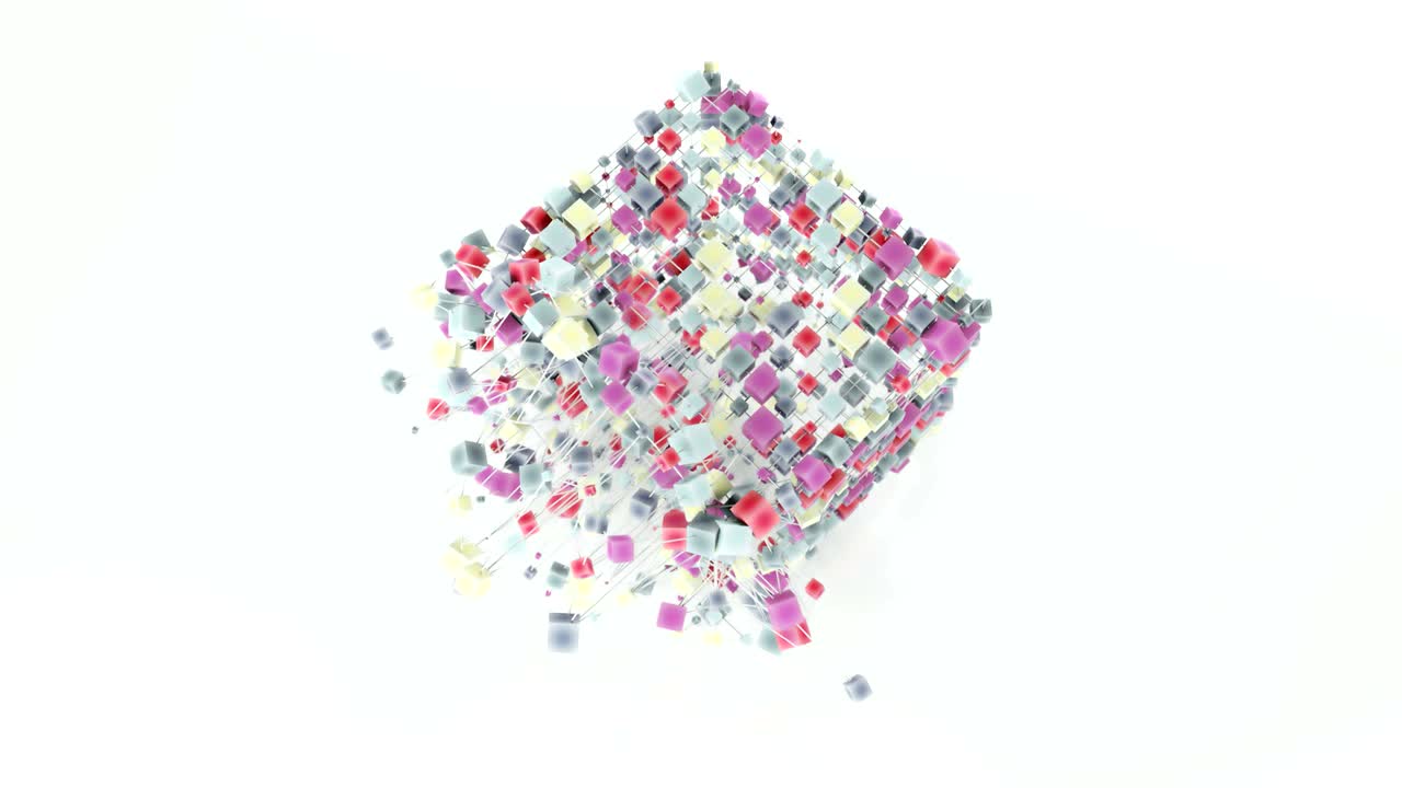 red cúbica abstracta de 4k