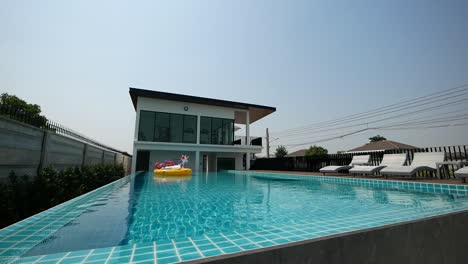 white modern and stylish pool house