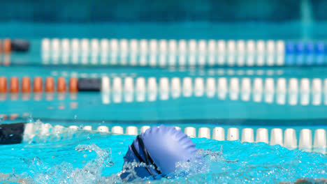 male swimmer swimming inside pool 4k