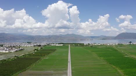 campos y aldeas en dali, yunnan, china.
