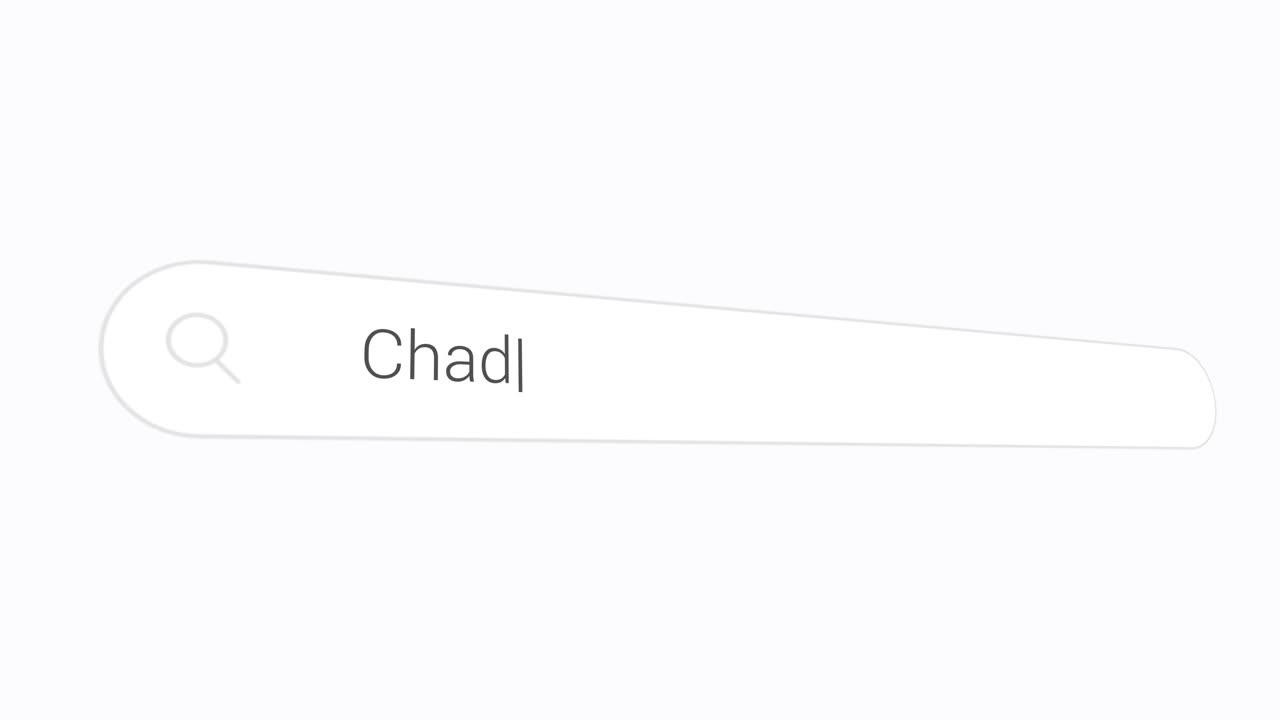 Browsing The Internet For Chad - Country At The Crossroads Of North And Central Africa. closeup shot