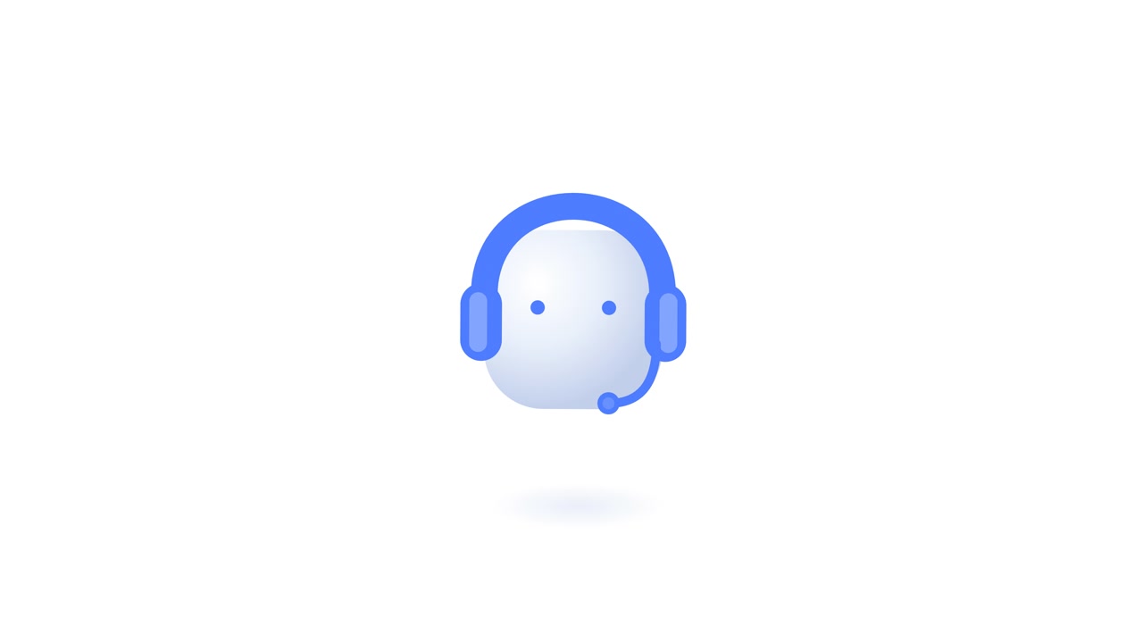 Icona animata di supporto clienti con cuffie