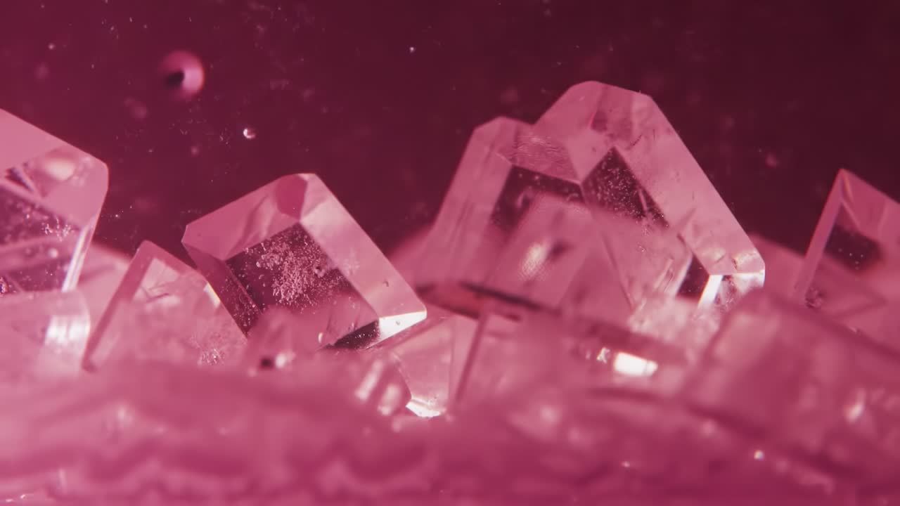 Examining the Transformation of Crystals Underwater: A Mesmerizing Display of Color and Motion as Light Interacts with Unique Geometric Forms