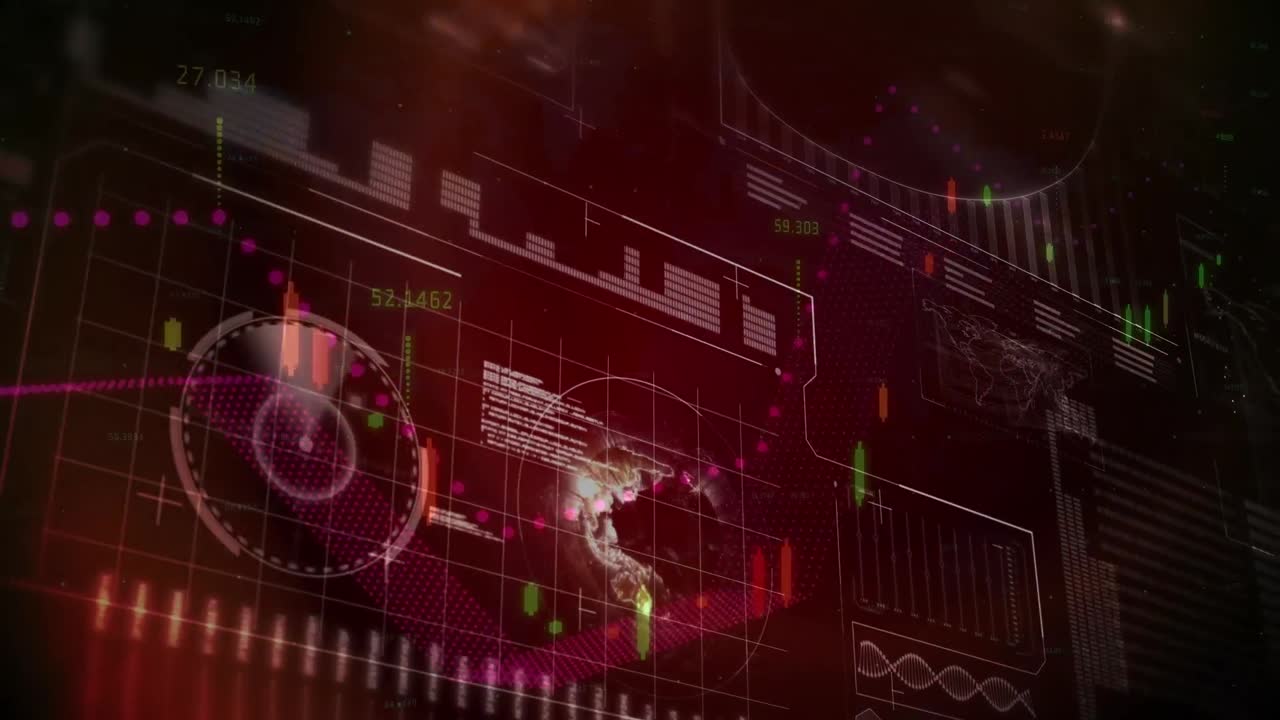 animación del procesamiento de datos en todo el mundo