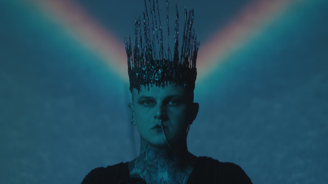 Creative Portrait of Gothic Man in Crown