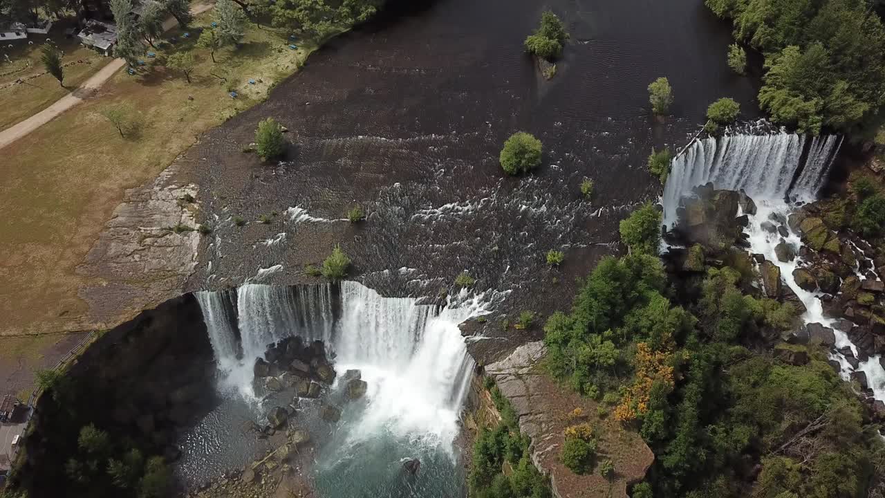 Laja Falls, Chile. Aerial View of Idyllic Waterfall and River Canyon in Countryside of Chile