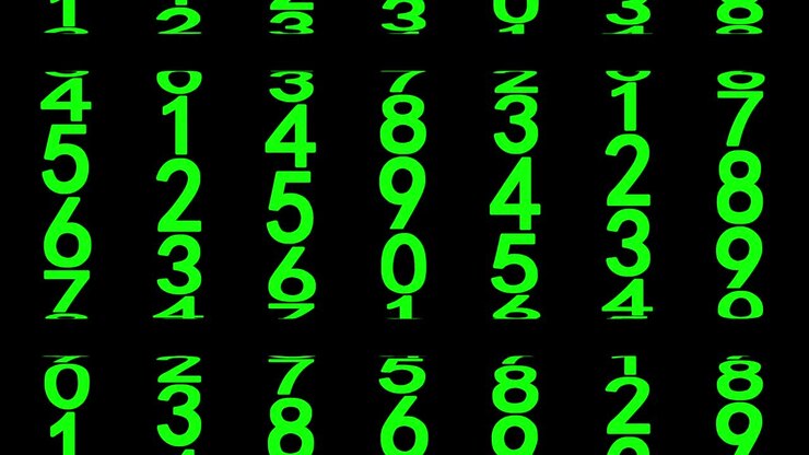 Green numerals animated