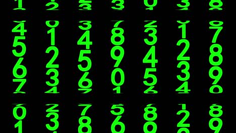 Green numerals animated