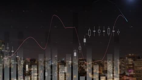 Animación-Del-Procesamiento-De-Datos-Financieros-Sobre-La-Ciudad