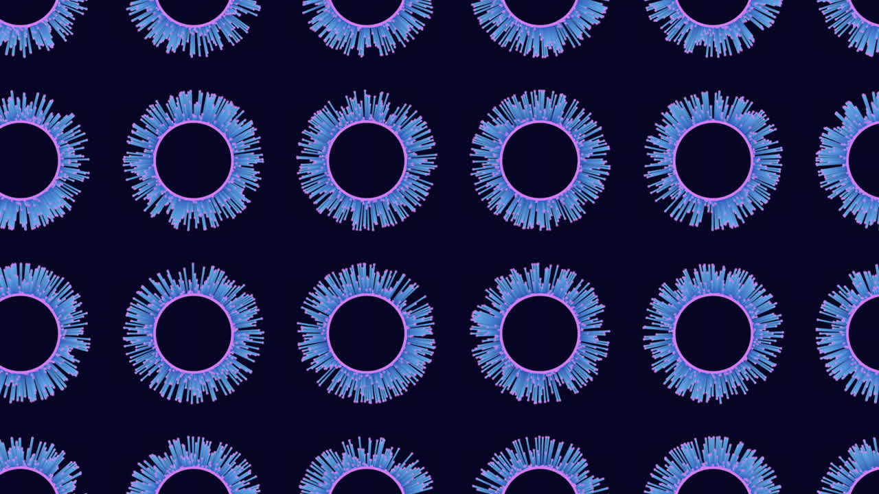 Blue circles floating pattern on black background