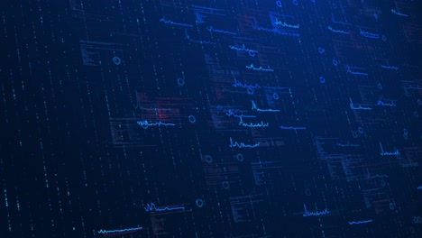 abstract digital interface with data visualizations