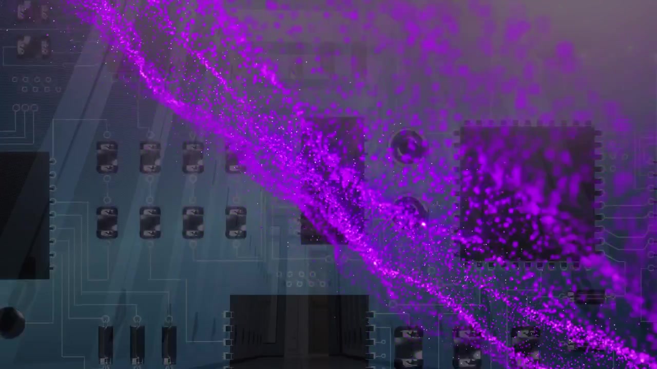 Animation of spots moving over computing board