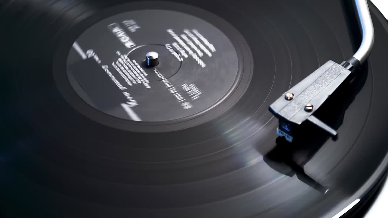 업 샷 비닐 레코드 플레이어