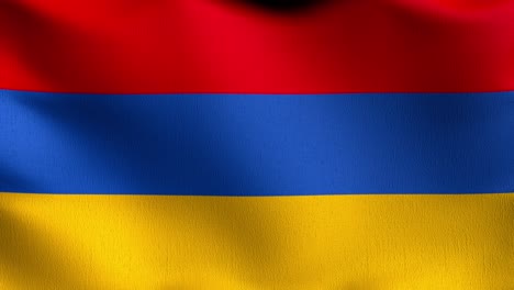 bucle sin costura 4k vdo. bandera nacional de armenia soplando en el viento aislado. diseño abstracto patriótico oficial. ilustración de renderización 3d del símbolo del signo ondulante.