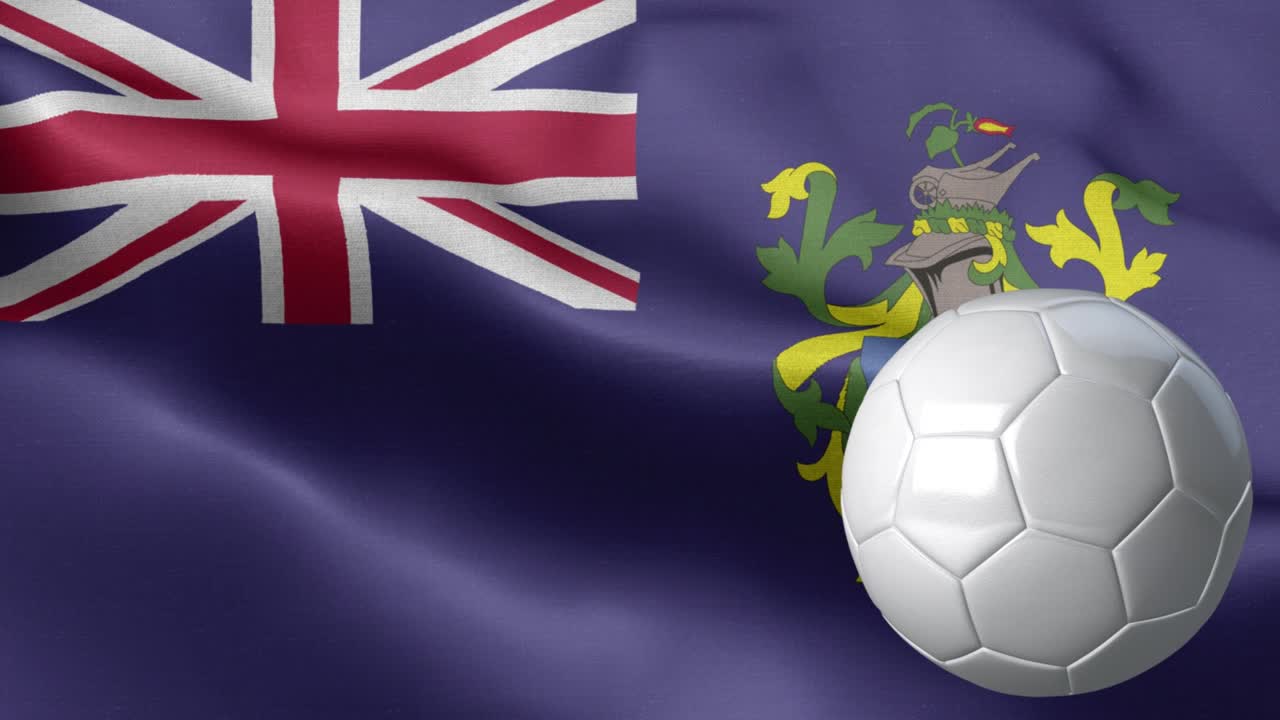 피트케인 섬의 발과 축구공 - 피트케이른 섬 발 높은 세부 사항 - 국가 발 피트캐인 섬 파동 패턴 루프 가능한 요소