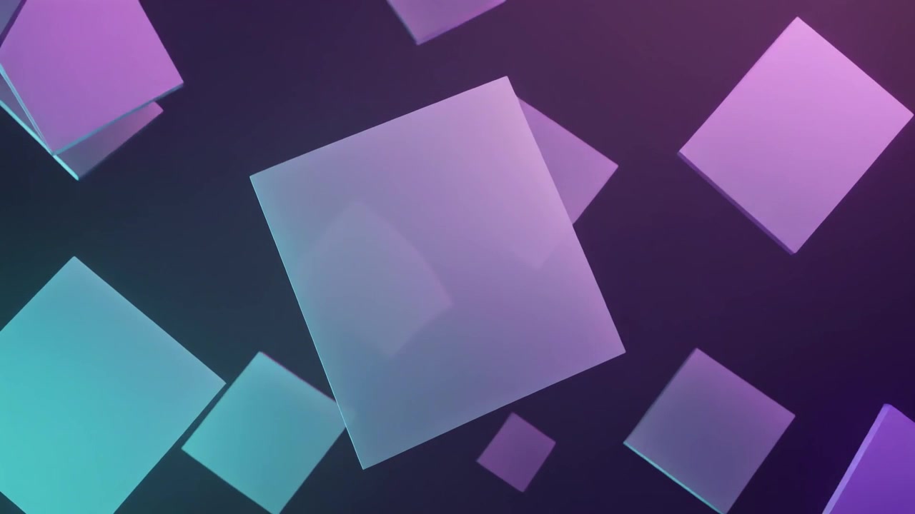 Abstract 3D Animation of Floating Rectangular Panels in Gradient Light