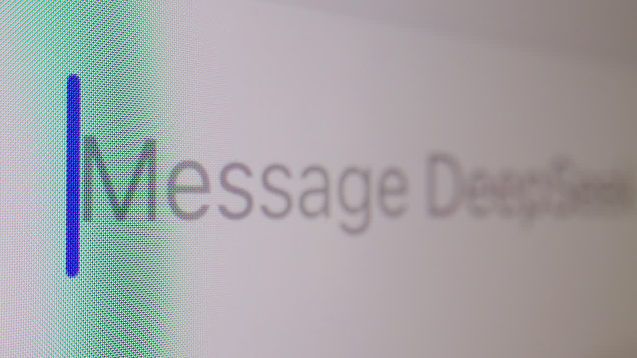 Macro View of 'Message' Text on a Digital Screen