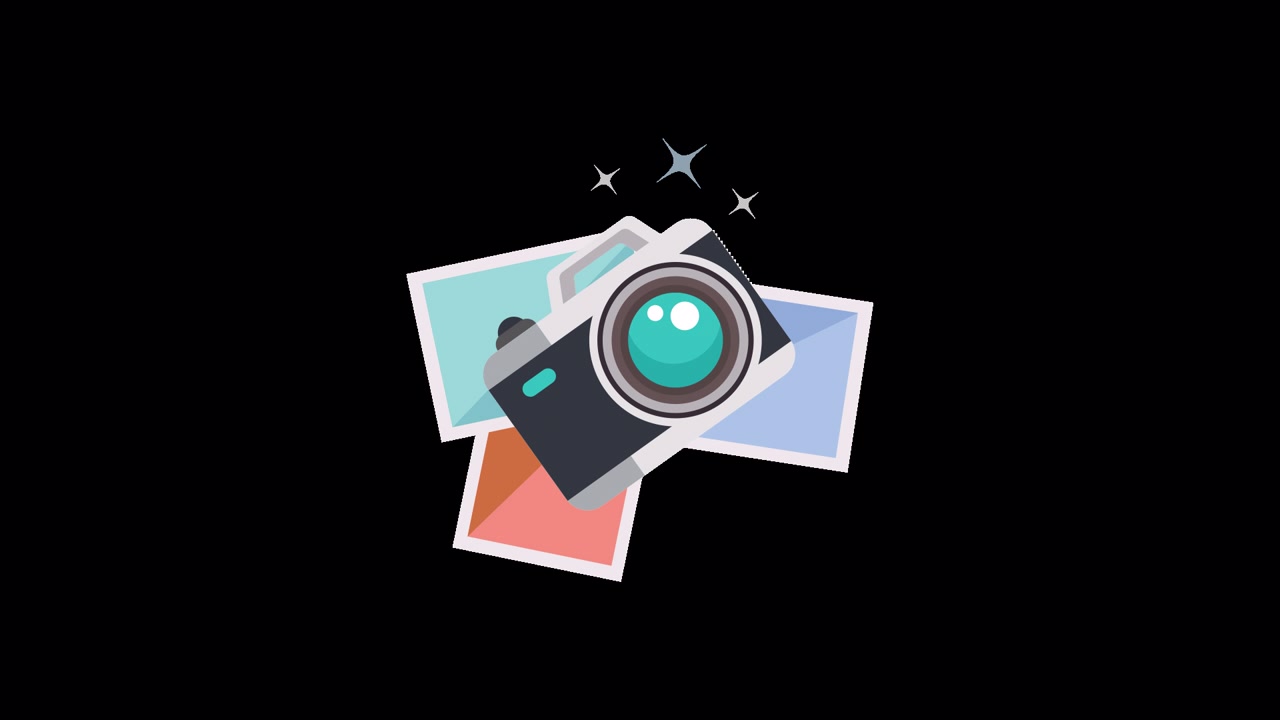 Animated Camera Icon with Photos Appearing and Disappearing