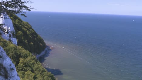 chalk cliffs on ruegen rügen in germany, mecklemburg vorpommern on a beautiful sunny day. vacation in europe.