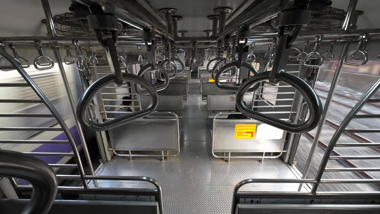 western railway Mumbai India handles empty morning wide shot