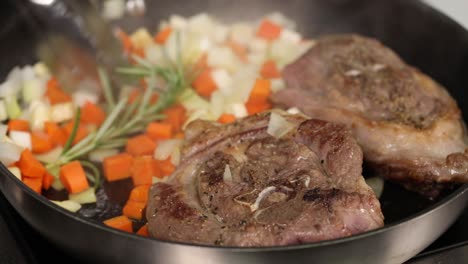 cooking lamb chops with vegetables