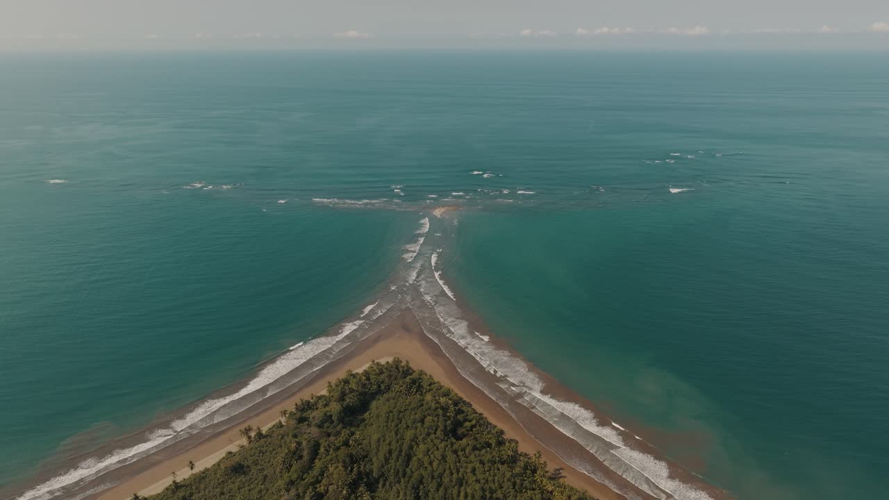Uvita Whale's Tail Beach Sandbar In Costa Rica, Central America