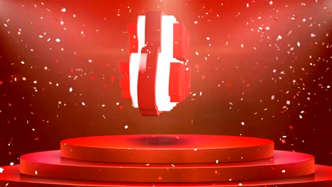 flat 45 off text animation stage podium confetti loop animation