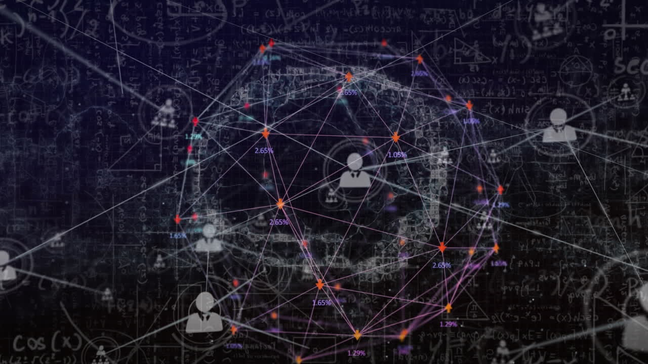 연결 네트워크와 함께 인간의 뇌의 애니메이션