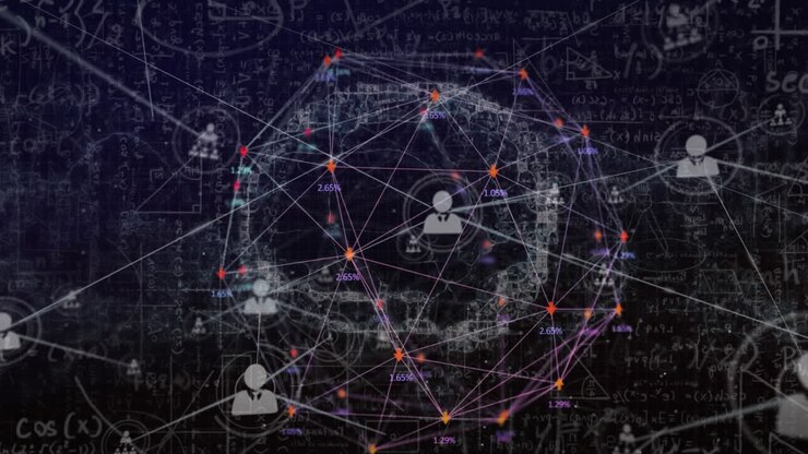 Animation of human brain with network of connections