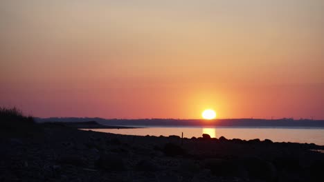 beautiful sunrise over sea in the northern hemisphere