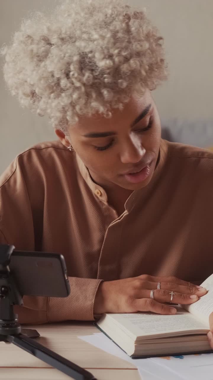 Young smart beauty african american woman student participates in online lesson
