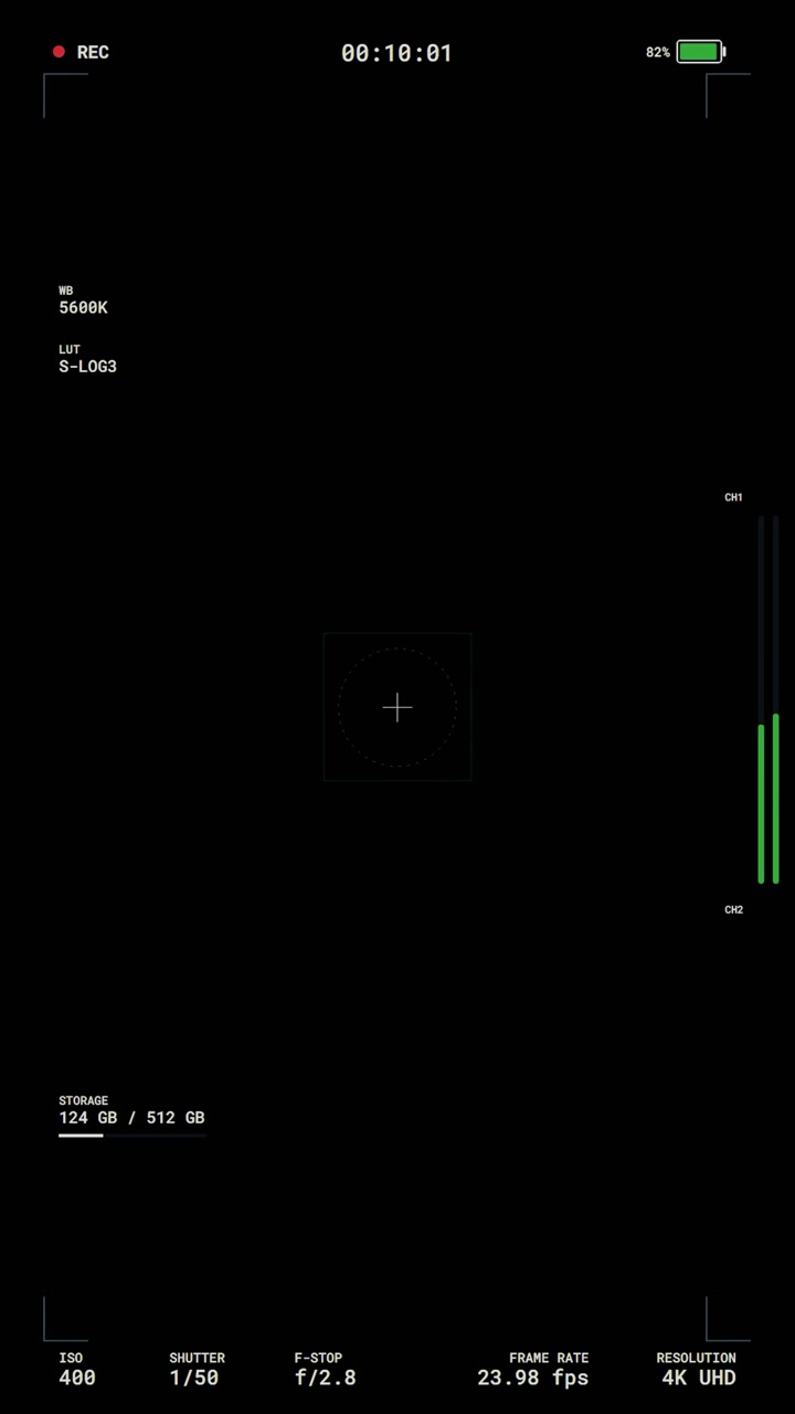 Digital Camera Viewfinder Interface Displaying Recording Settings