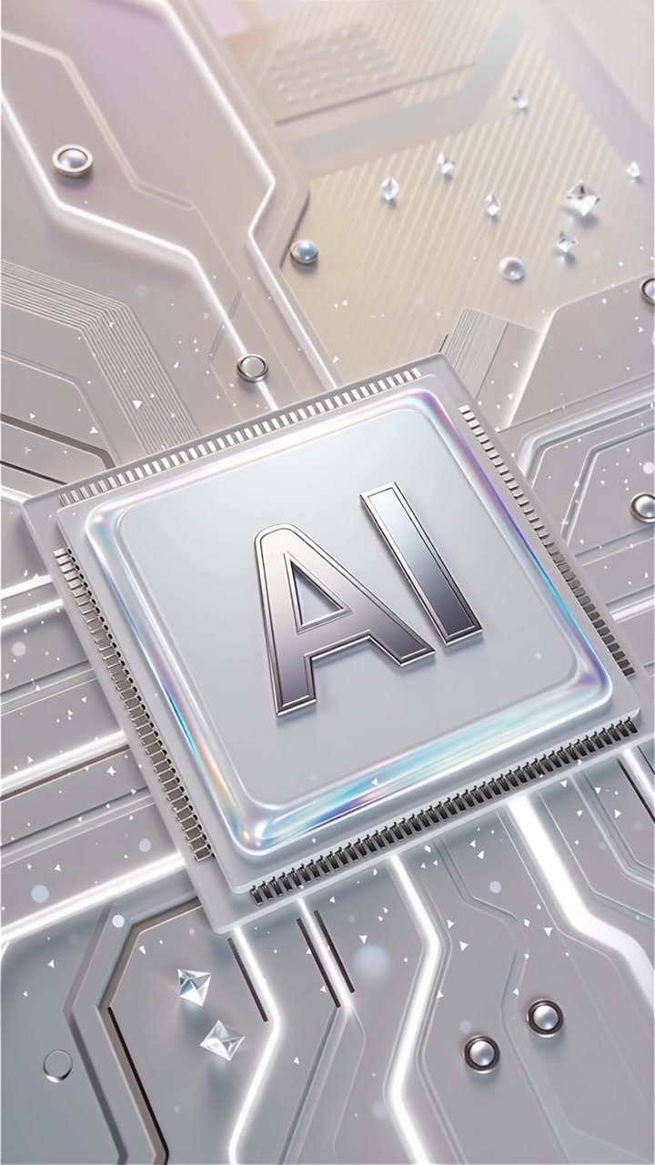 Futuristic AI Chip Motherboard Technology Background