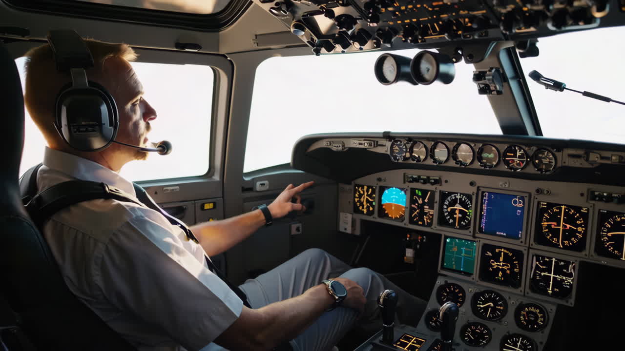 Pilot in Aircraft Cockpit