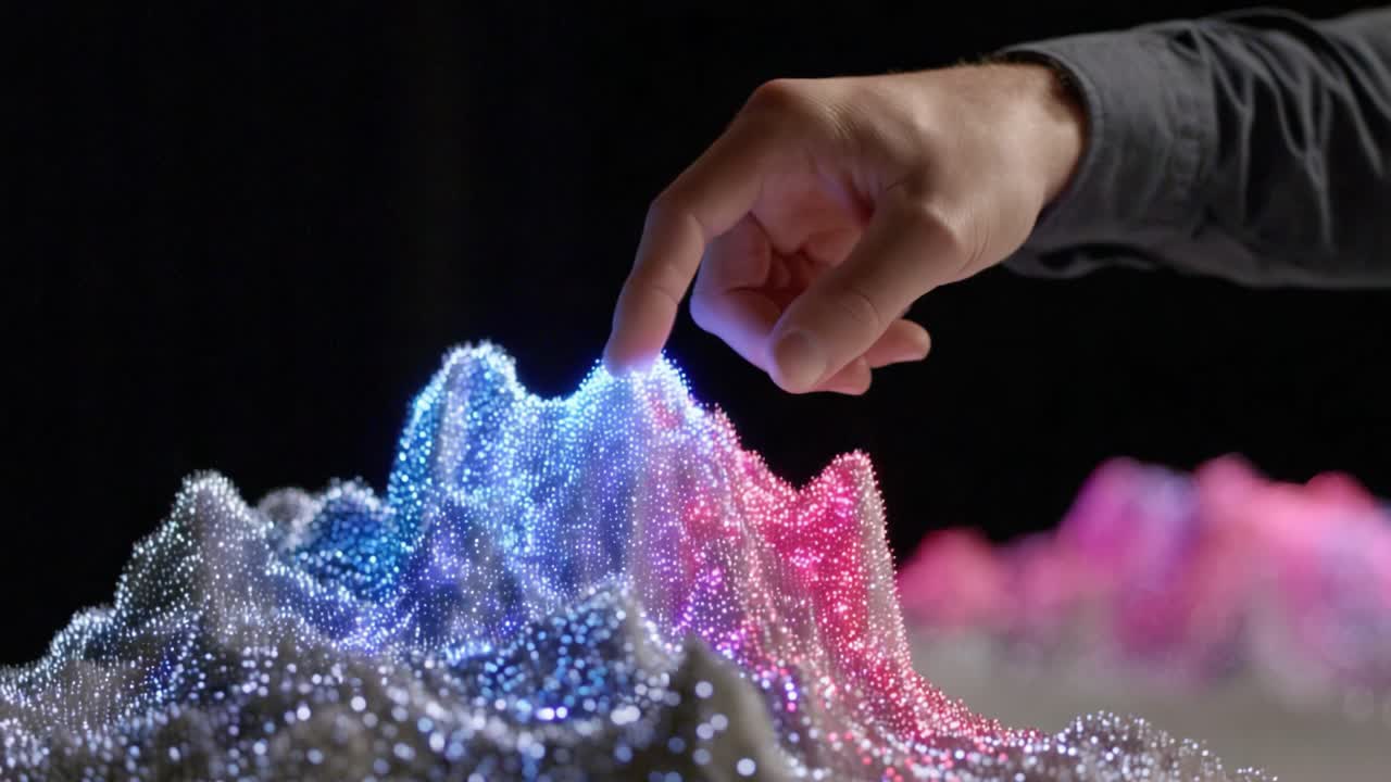 Engaging Interaction with an Illuminated 3D Topographic Model: Exploring Colors and Light through Artistic Expression and Advanced Technology