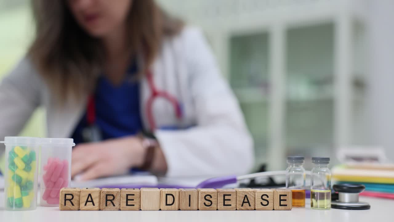 Læge, der arbejder med konceptet sjælden sygdom og medicinsk udstyr