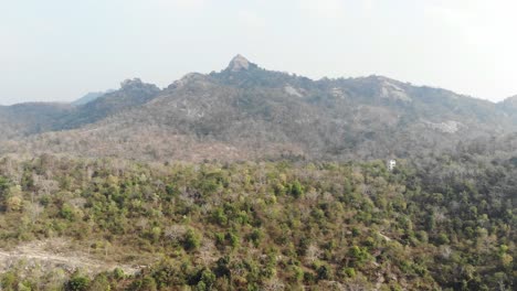 drone shot of mountain range of maa kauleshwari temple, chatra, jharkhand, india