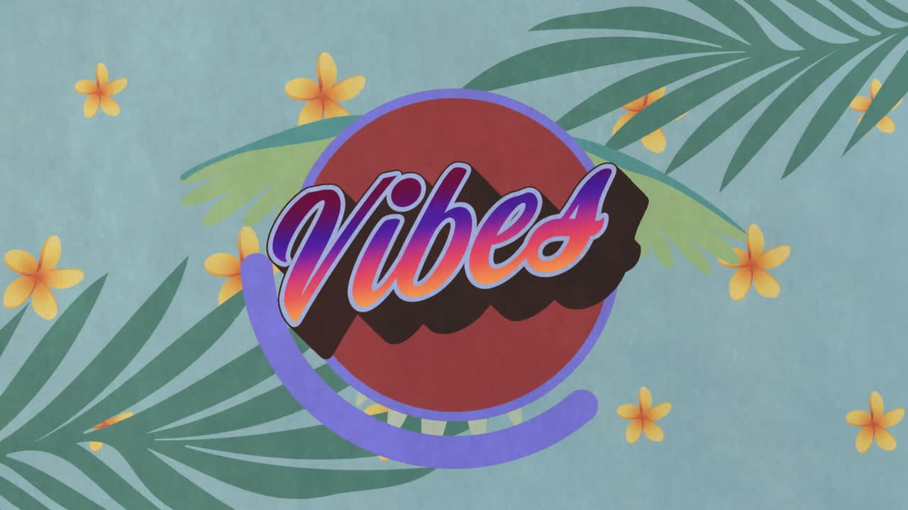 animación de vibraciones texto sobre flores y plantas