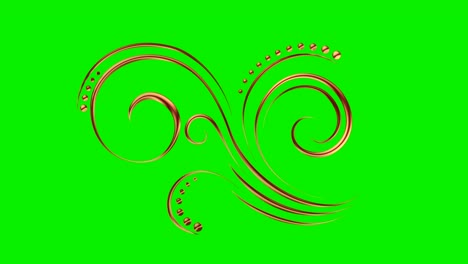 animated romantic picturesque copper element at green screen with matte 08