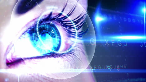 eye looking at holographic interface