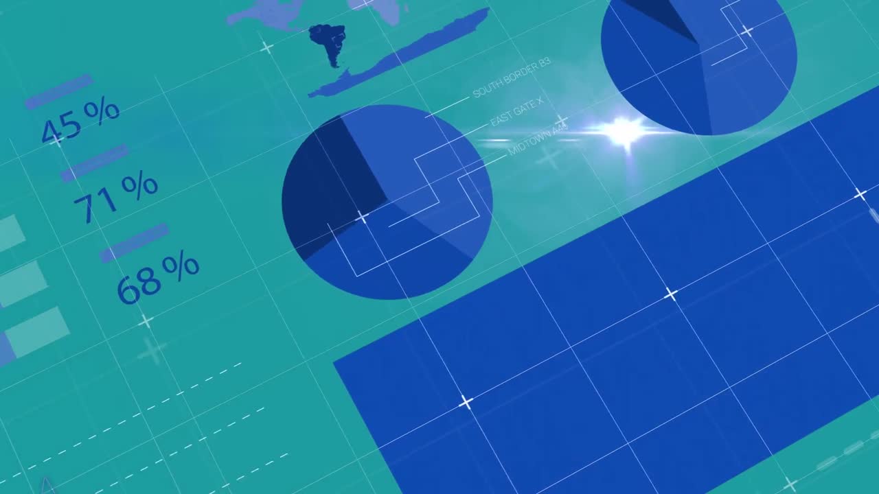 녹색 배경에 있는 데이터 처리의 애니메이션