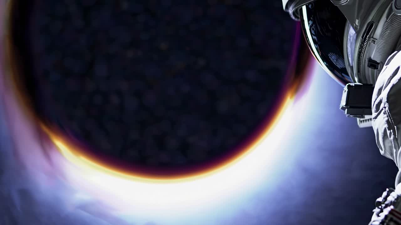 Astronaut in Space Observing a Planet