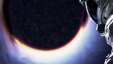 astronauta en el espacio observando un planeta