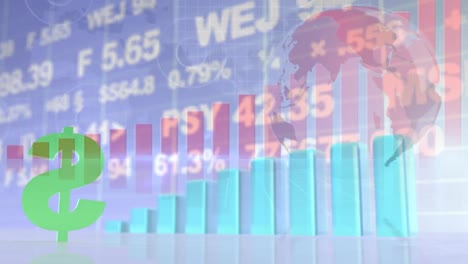 animation of digital interface data over globe