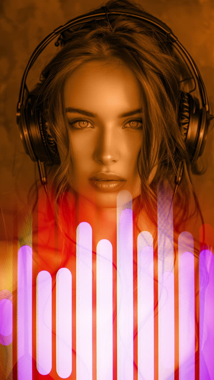 mujeres con altavoces de audio y auriculares hechos de ai