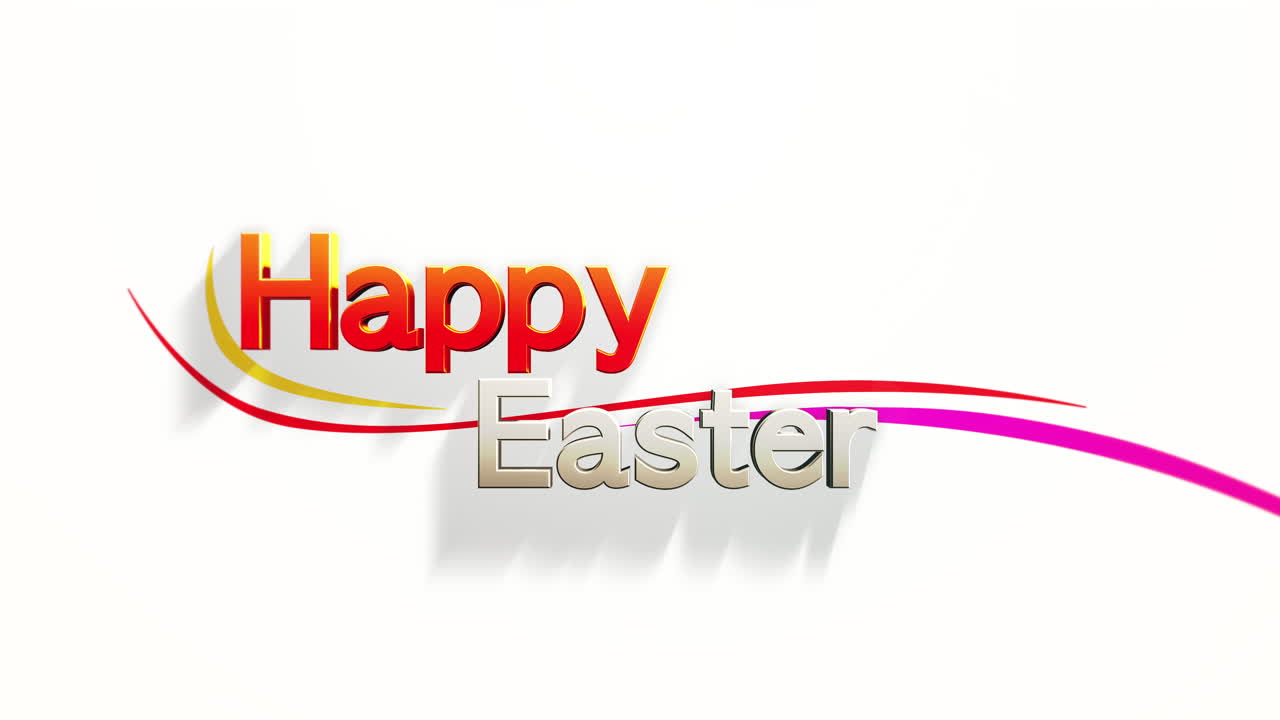 Testo moderno rosso "Buona Pasqua" con onde su sfumatura bianca